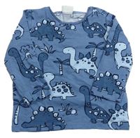 Modrošedé triko s dinosaury Next