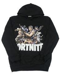 Černá mikina s kapucí - Fortnite