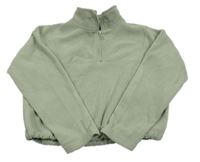 Světlekhaki fleecová crop mikina Primark