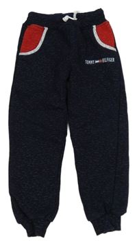 Tmavomodré žíhané tepláky Tommy Hilfiger