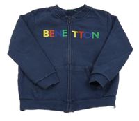 Tmavomodrá propínací mikina Benetton