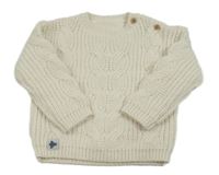 Smetanový vzorovaný svetr 