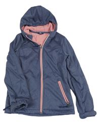 Tmavomodrá melírovaná softshellová bunda s kapucí ACTIVE TOUCH