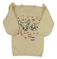 Světlebéžové pletené šaty s Bambim Disney