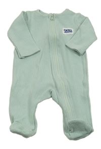 Mentolový žebrovaný overal s nášivkou DKNY 