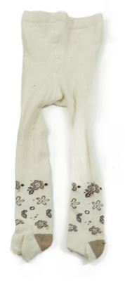 Smetanové punčocháče s kytičkami 