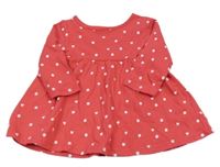 Jahodové puntíkaté bavlněné šaty 