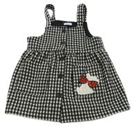 Černo-bílé kostičkované šaty s pejskem Next