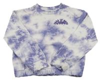 Lila-bílá batikovaná mikina s nápisem Primark