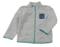 Šedá fleecová propínací mikina s nášivkou 