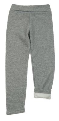 Šedé melírované zateplené legíny 