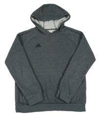 Tmavošedá mikina s kapucí Adidas