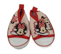 Světlerůžovo-červené capáčky s Minnie Disney