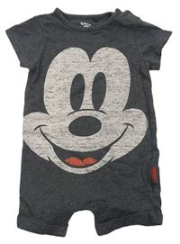 Tmavošedý kraťasový overal s Mickeym Disney