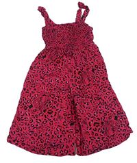 Růžovo-černý culottes kalhotový overal zn. George 