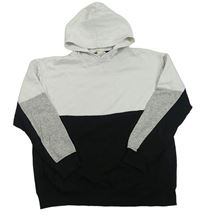 Černo-bílo-šedá mikina s kapucí H&M