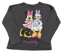Tmavošedé triko s Daisy a Minnie Disney