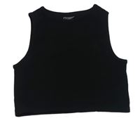 Černý žebrovaný elastický crop top Primark 