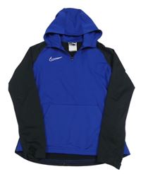 Kobaltově modro-černá funkční sportovní mikina s kapucí Nike 