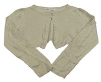 Béžovo-zlaté svetrové třpytivé bolerko H&M
