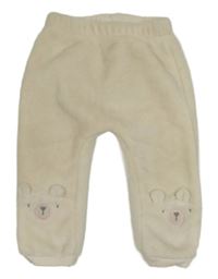 Béžové chlupaté domácí kalhoty s medvídky zn. George