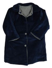 Tmavorůžový sametový zateplený kabát s límečkem