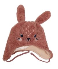 Růžová huňatá podšitá ušanka - zajíc Orsolino