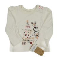 Nové - Bílé triko s vánočním motivem George