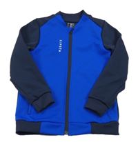 Tmavomodro-kobaltově modrá funkční sportovní mikina Decathlon