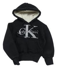 Černá mikina s kapucí a logem 