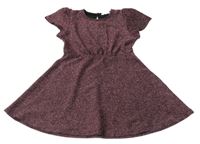 Růžovo-černé třpytivé šaty Calliope