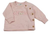 Broskvová mikina s nápisem a kočkou Orsolino