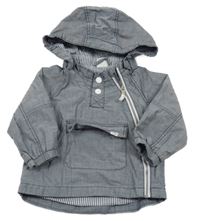 Modrá plátěná jarní bunda s kapucí H&M