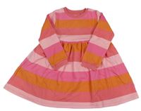 Růžovo-oranžové pruhované teplákové šaty F&F