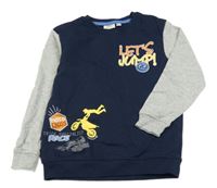 Tmavomodro-šedá mikina s potiskem Kids 