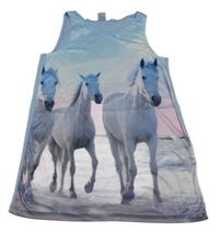 Světlemodrá tunika s koníky Y.F.K. 