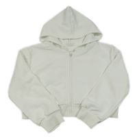 Bílá propínací crop mikina s kapucí Shein