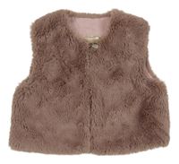 Starorůžová kožešinová podšitá vesta Gymp