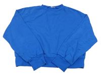 Safírová oversize crop mikina 