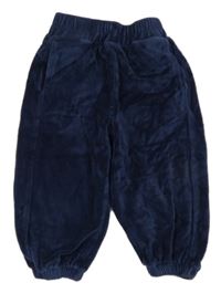 Tmavomodré sametové kalhoty Smile