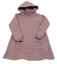 Vínové teplákové šaty s kapucí 