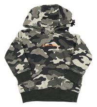 Šedo-bílá army oversize mikina s kapucí Next