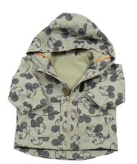 Béžová šusťáková jarní bunda s Mickeym a kapucí Disney