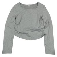 Šedé nařasené crop triko Shein