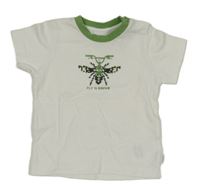 Bílo-zelené tričko se včelkou Mexx 