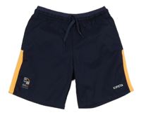 Tmavomodro-oranžové sportovní funkční kraťasy Decathlon