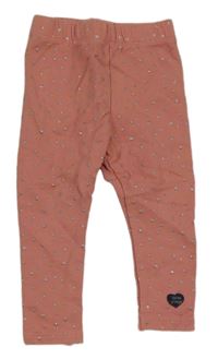 Starorůžové legíny s hvězdičkami 