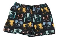 Černé plážové kraťasy s potiskem Star Wars 