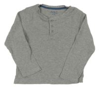 Šedé vzorované triko s knoflíčky M&S