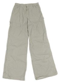 Modro-smetanové wide leg rifle H&M